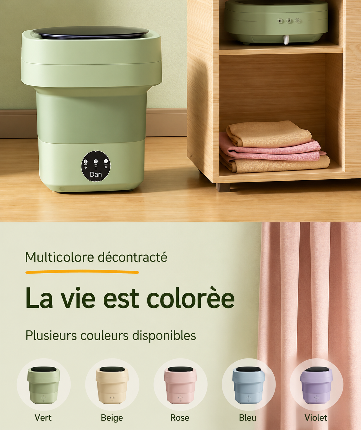 Mini Machine à Laver Pliable 6.5L