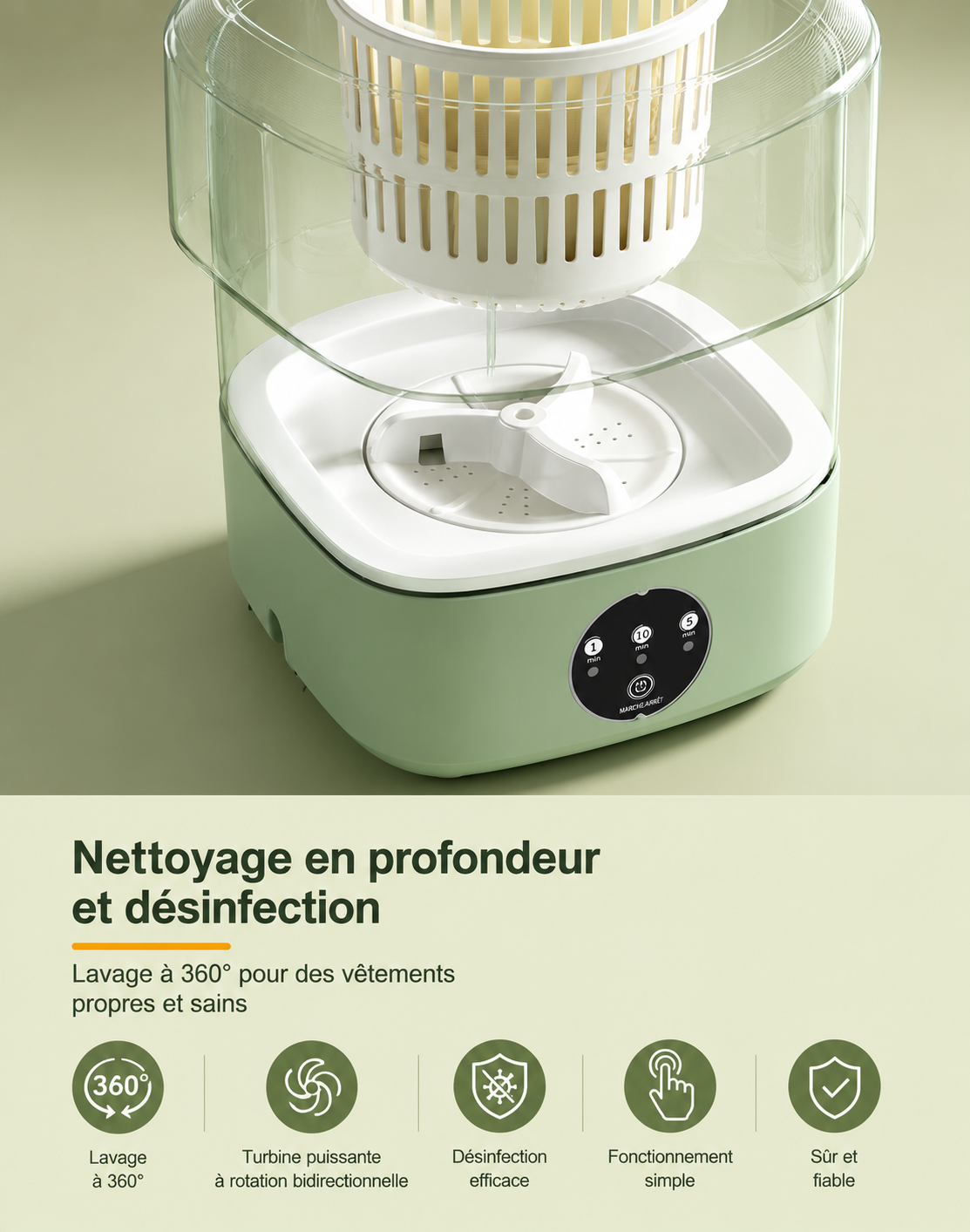 Mini Machine à Laver Pliable 6.5L