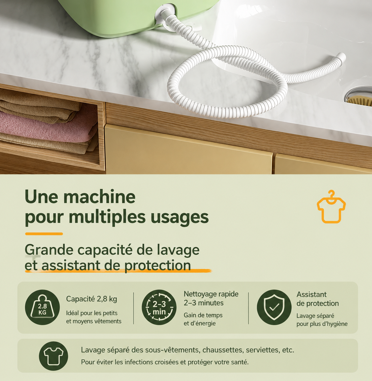 Mini Machine à Laver Pliable 6.5L